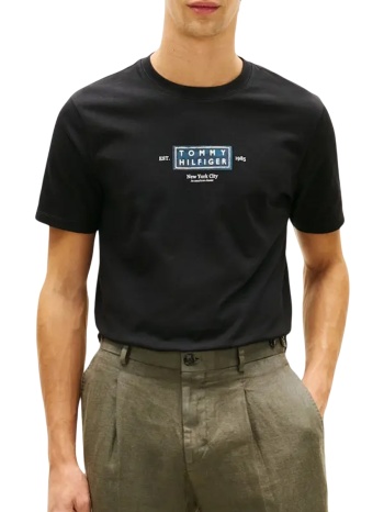 ανδρικό heritage t-shirt μαύρο tommy hilfiger mw0mw42392-bds
