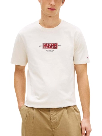 ανδρικό heritage t-shirt εκρού tommy hilfiger mw0mw42392-z00