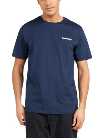 ανδρικό small linear logo print t-shirt μπλε timberland