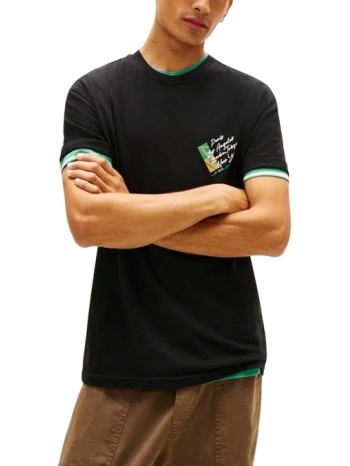 ανδρικό t-shirt μαύρο tommy jeans dm0dm22533-bds