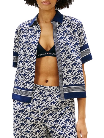 γυναικείο κοντομάνικο πουκάμισο navy μπλε tommy hilfiger σε προσφορά