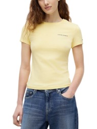 γυναικείο slim t-shirt κίτρινο tommy jeans dw0dw23479-zf0