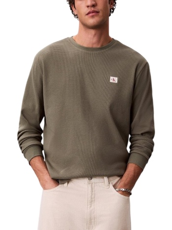 ανδρικό μακρυμάνικο t-shirt λαδί calvin klein lv040em217-ldy