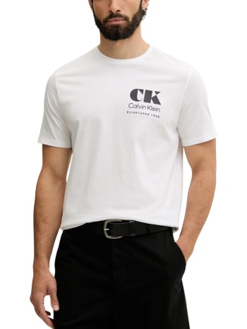 ανδρικό t-shirt λευκό calvin klein lv04rg802g-yaf