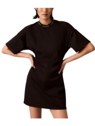 γυναικείο κοντομάνικο φόρεμα μαύρο calvin klein lv047g251g-ub1