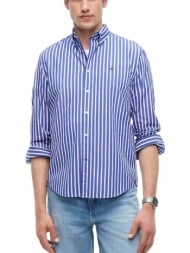 ανδρικό ριγέ πουκάμισο μπλε tommy hilfiger mw0mw43315-0a5