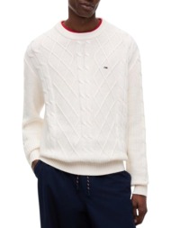 ανδρικό πουλόβερ εκρού tommy jeans dm0dm23405-ybh