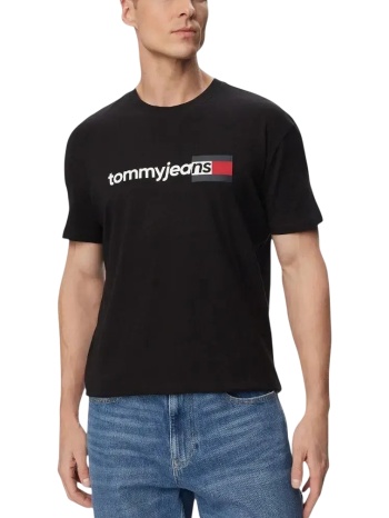 ανδρικό t-shirt μαύρο tommy jeans dm0dm23406-bds