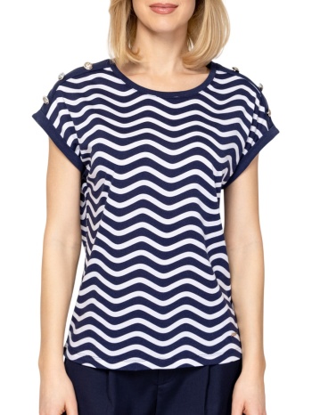 γυναικείο milena t-shirt μπλε heavy tools t17079-wavy