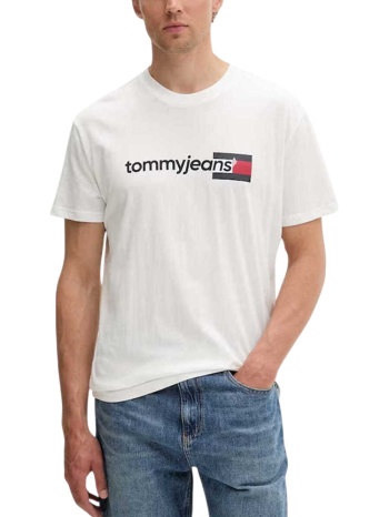 ανδρικό t-shirt λευκό tommy jeans dm0dm23406-ybl