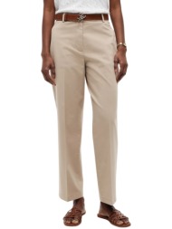 γυναικείο slim straight παντελόνι μπεζ tommy hilfiger ww0ww52817-aeg