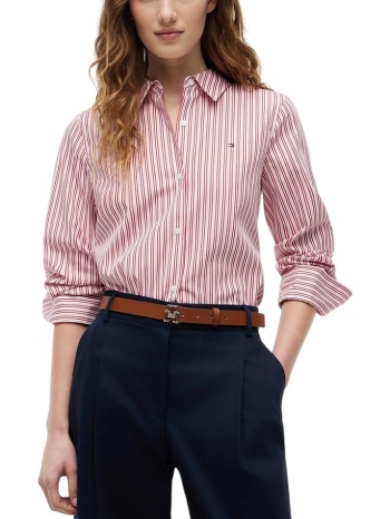 γυναικείο ριγέ πουκάμισο ροζ tommy hilfiger ww0ww51155-0fc