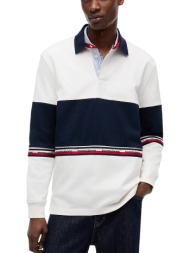 ανδρική μακρυμάνικη polo μπλούζα off white tommy jeans dm0dm23161-ybh