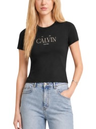 γυναικείο t-shirt μαύρο calvin klein lv047g806g-ub1