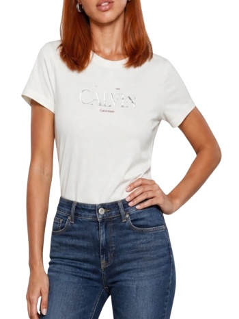 γυναικείο t-shirt λευκό calvin klein lv047g806g-yas