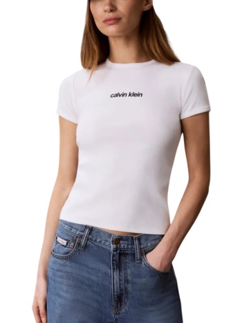 γυναικείο t-shirt λευκό calvin klein lv047g816g-yaf