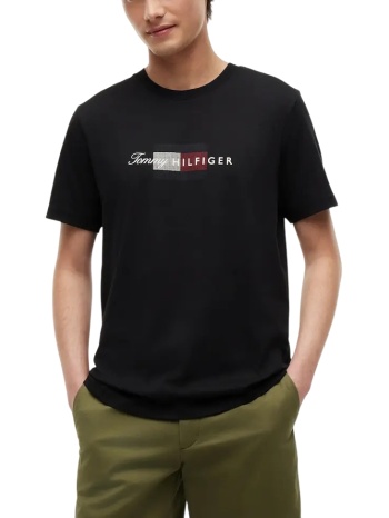 ανδρικό t-shirt μαύρο tommy hilfiger mw0mw43226-bds