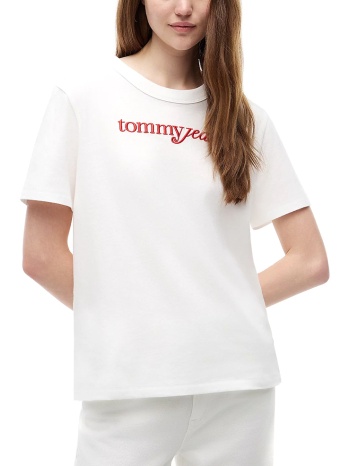 γυναικείο t-shirt λευκό tommy jeans dw0dw22812-ybl