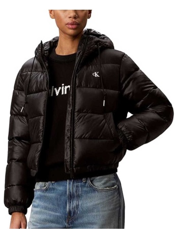 γυναικείο puffer μπουφάν μαύρο calvin klein lv047g507g-ub1