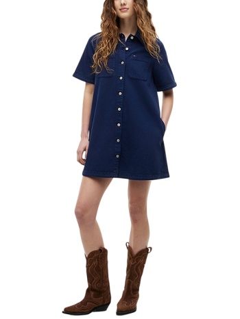 γυναικείο φόρεμα-πουκαμίσα navy μπλε tommy jeans