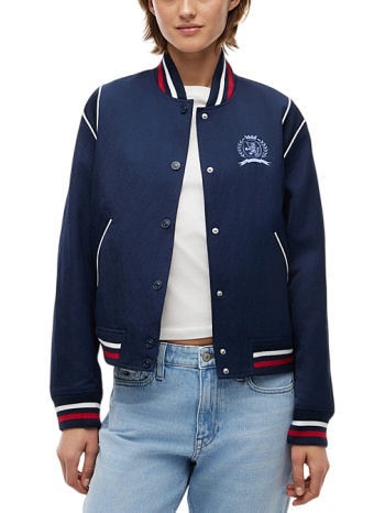 γυναικείο crest varsity μπουφάν navy μπλε tommy jeans