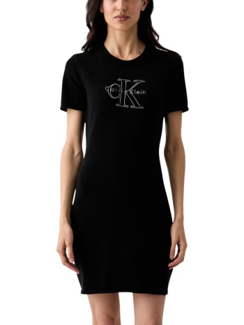 γυναικείο κοντομάνικο φόρεμα μαύρο calvin klein