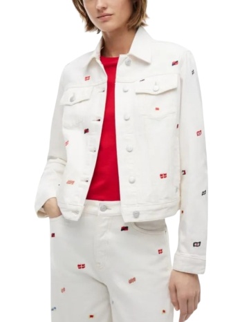 γυναικείο τζιν μπουφάν λευκό tommy jeans dw0dw22868-1d0