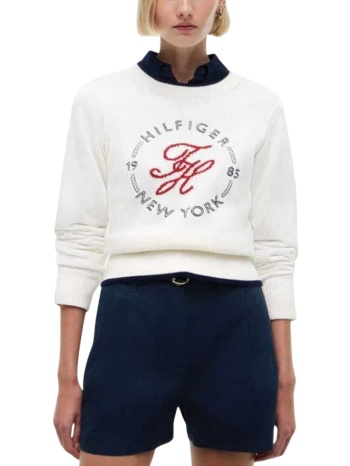 γυναικείο πουλόβερ εκρού tommy hilfiger ww0ww51007-z00