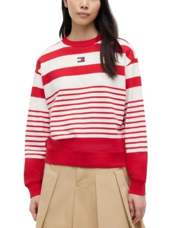 γυναικείο φούτερ κόκκινο tommy jeans dw0dw22824-0ey