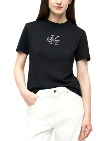 γυναικείο t-shirt μαύρο calvin klein lv047d873g-ub1