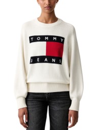 γυναικείο πουλόβερ εκρού tommy jeans dw0dw23450-ybh