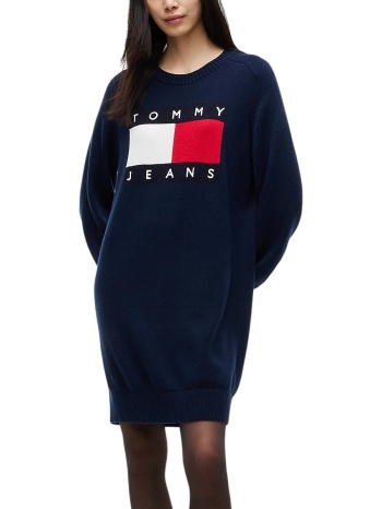 γυναικείο πλεκτό φόρεμα navy μπλε tommy jeans dw0dw23315-c1g