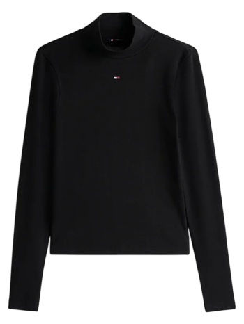 γυναικεία μπλούζα ζιβάγκο μαύρη tommy jeans dw0dw19830-bds