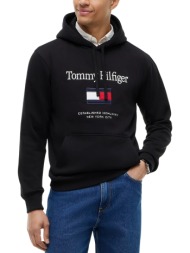 ανδρικό φούτερ μαύρο tommy hilfiger mw0mw42735-bds