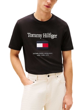 ανδρικό t-shirt μαύρο tommy hilfiger mw0mw42736-bds