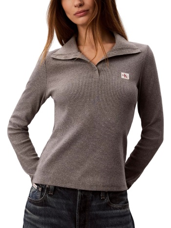 γυναικείο μακρυμάνικο top γκρι calvin klein lv047h203g-p7e