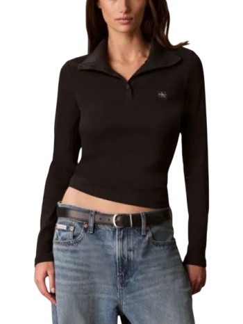 γυναικείο μακρυμάνικο top μαύρο calvin klein lv047h203g-ub1
