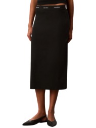 γυναικεία midi φούστα μαύρη calvin klein lv047h241g-ub1