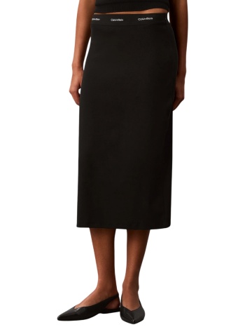 γυναικεία midi φούστα μαύρη calvin klein lv047h241g-ub1