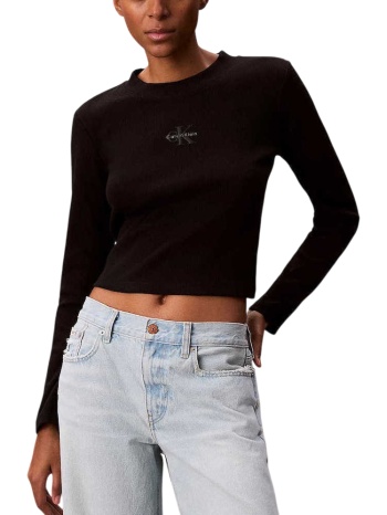 γυναικεία μακρυμάνικη μπλούζα μαύρη calvin klein