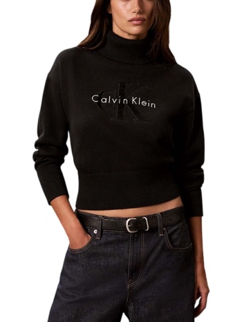γυναικείο ζιβάγκο πουλόβερ μαύρο calvin klein lv047h329g-ub1