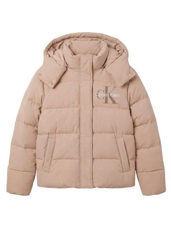 γυναικείο μπουφάν μπεζ calvin klein lv047h506g-pbf