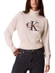 γυναικείο ζιβάγκο πουλόβερ λευκό calvin klein lv047h329g-yas