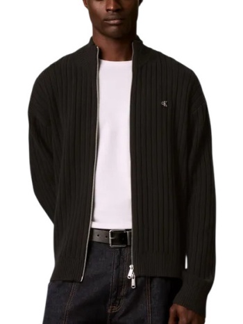 ανδρική πλεκτή ζακέτα μαύρη calvin klein lv04rh319g-ub1