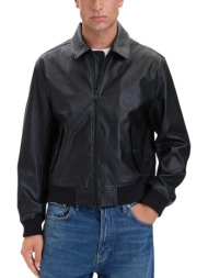 ανδρικό faux leather bomber μπουφάν μαύρο calvin klein lv04rh413g-ub1