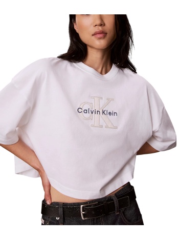 γυναικείο t-shirt λευκό calvin klein lv047h820g-yaf