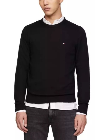 ανδρικό πουλόβερ μαύρο tommy hilfiger mw0mw28046-bds