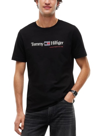 ανδρικό t-shirt μαύρο tommy hilfiger mw0mw44875-bds