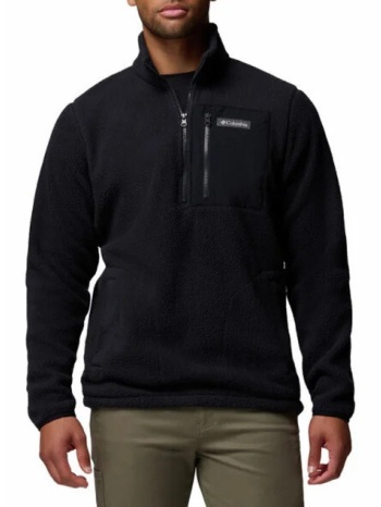 ανδρικό jasper ridge pebbled half zip fleece μαύρο columbia