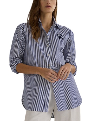 γυναικείο ριγέ πουκάμισο μπλε ralph lauren 200932539001-blue